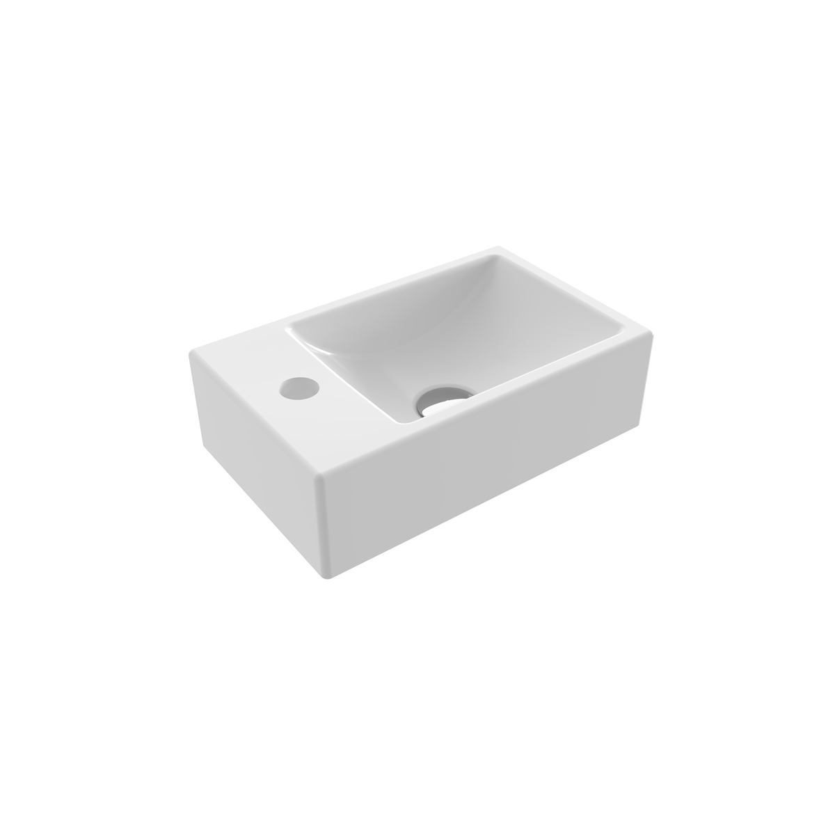 Bocchi Milano Étroit Sol Lavabo 37 Cm - Brillant Blanc - 1418-001-0126