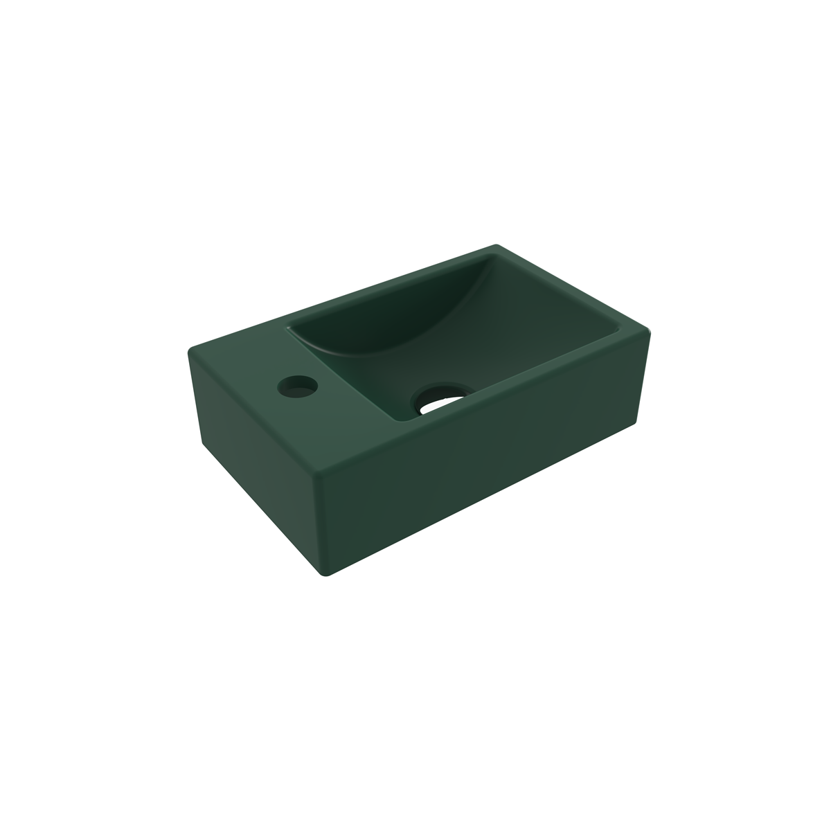 Bocchi Milano Étroit Sol Lavabo 37 Cm - Mat Vert - 1418-027-0126