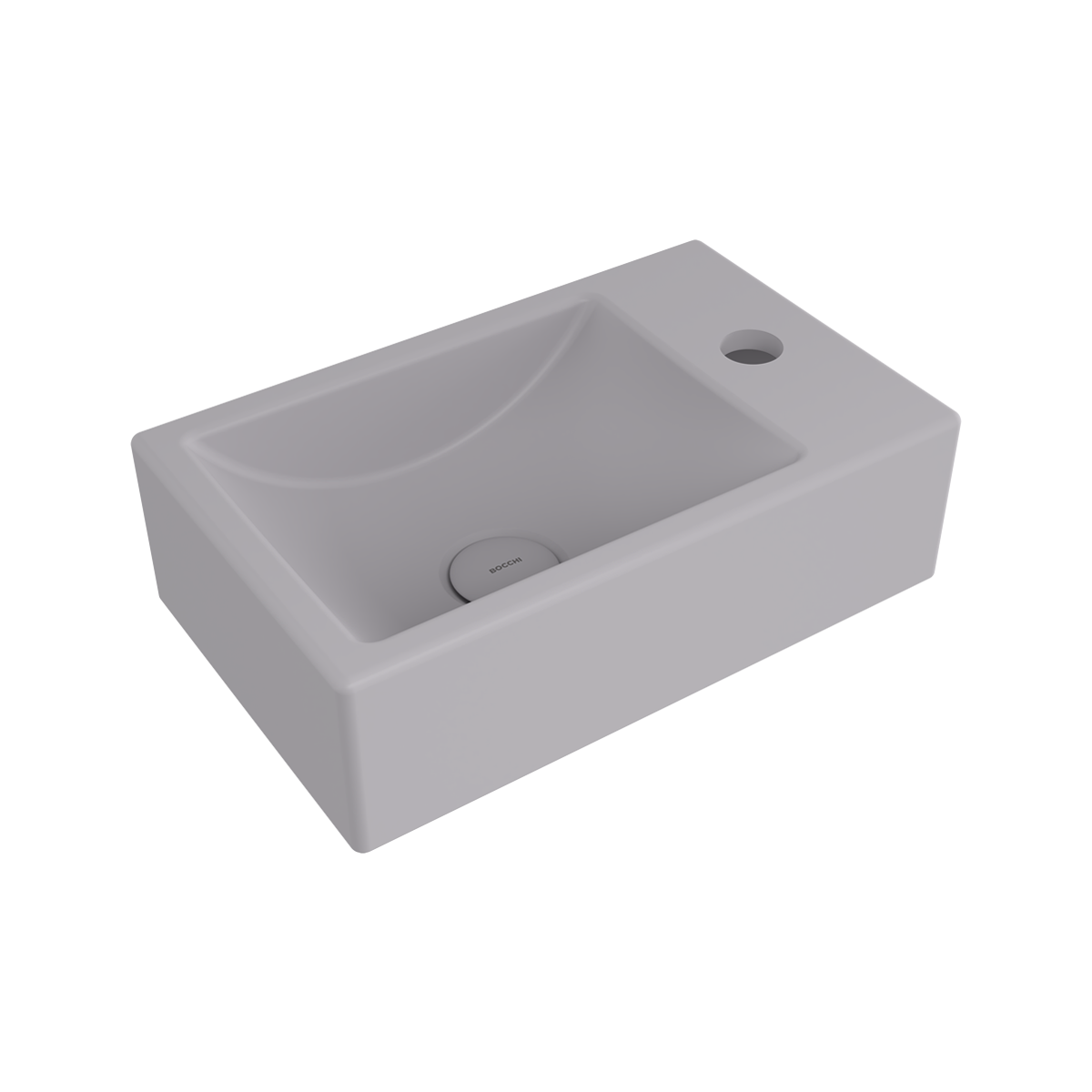 Bocchi Milano Étroit Sağ Lavabo 37 Cm - Mat Gris - 1419-006-0126