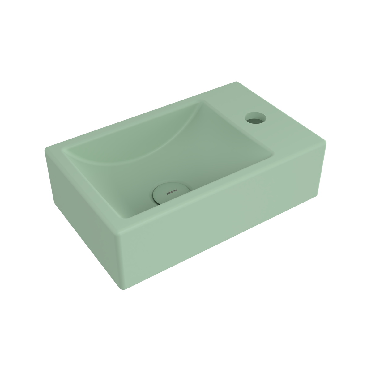 Bocchi Milano Étroit Sağ Lavabo 37 Cm - Mat Mi̇nt Vert - 1419-033-0126