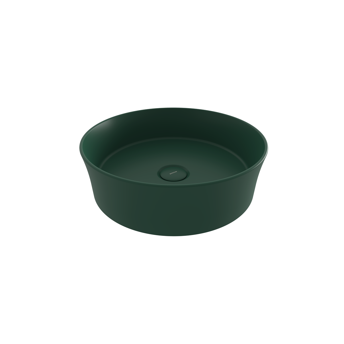 Bocchi Sottile Slim Line круглая накладная раковина 38 см - матовый зелёный - 1478-027-0125