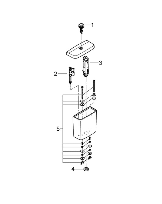 Grohe Bau Ceramic Exposed Flushing Cistern - 39436000