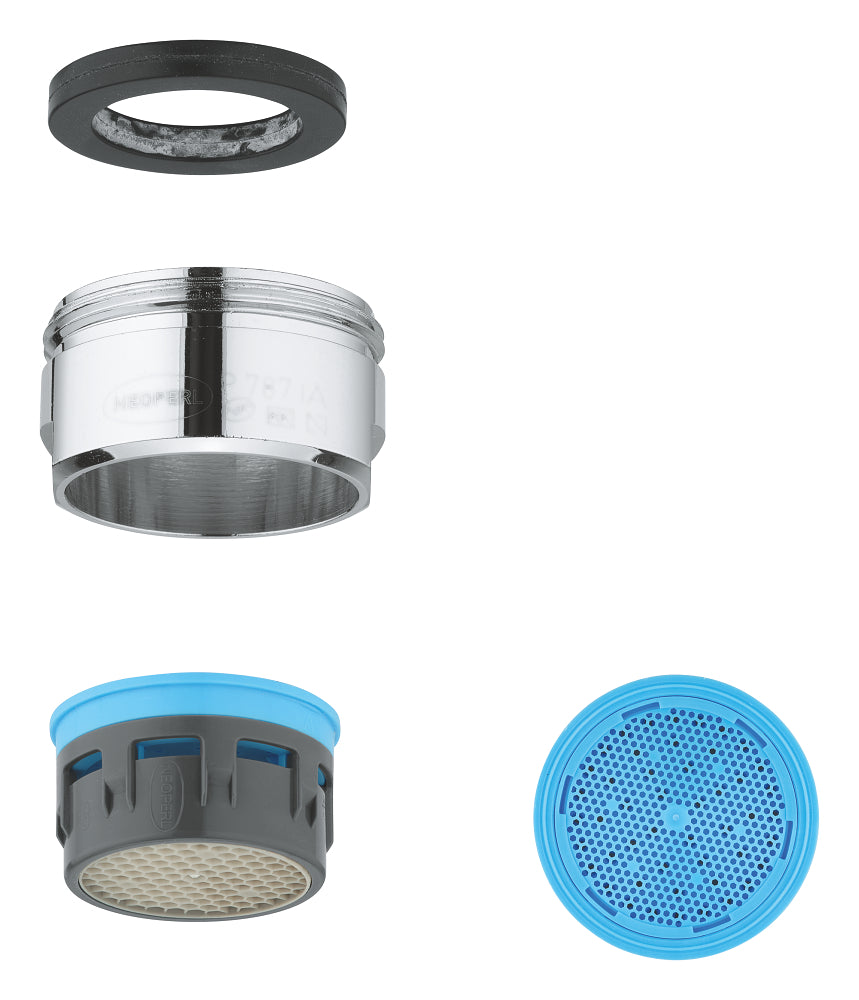 مهوّي خلاط مغسلة Grohe برأس متحرك مخفي، سن خارجي M24 X1، كروم - 64451000