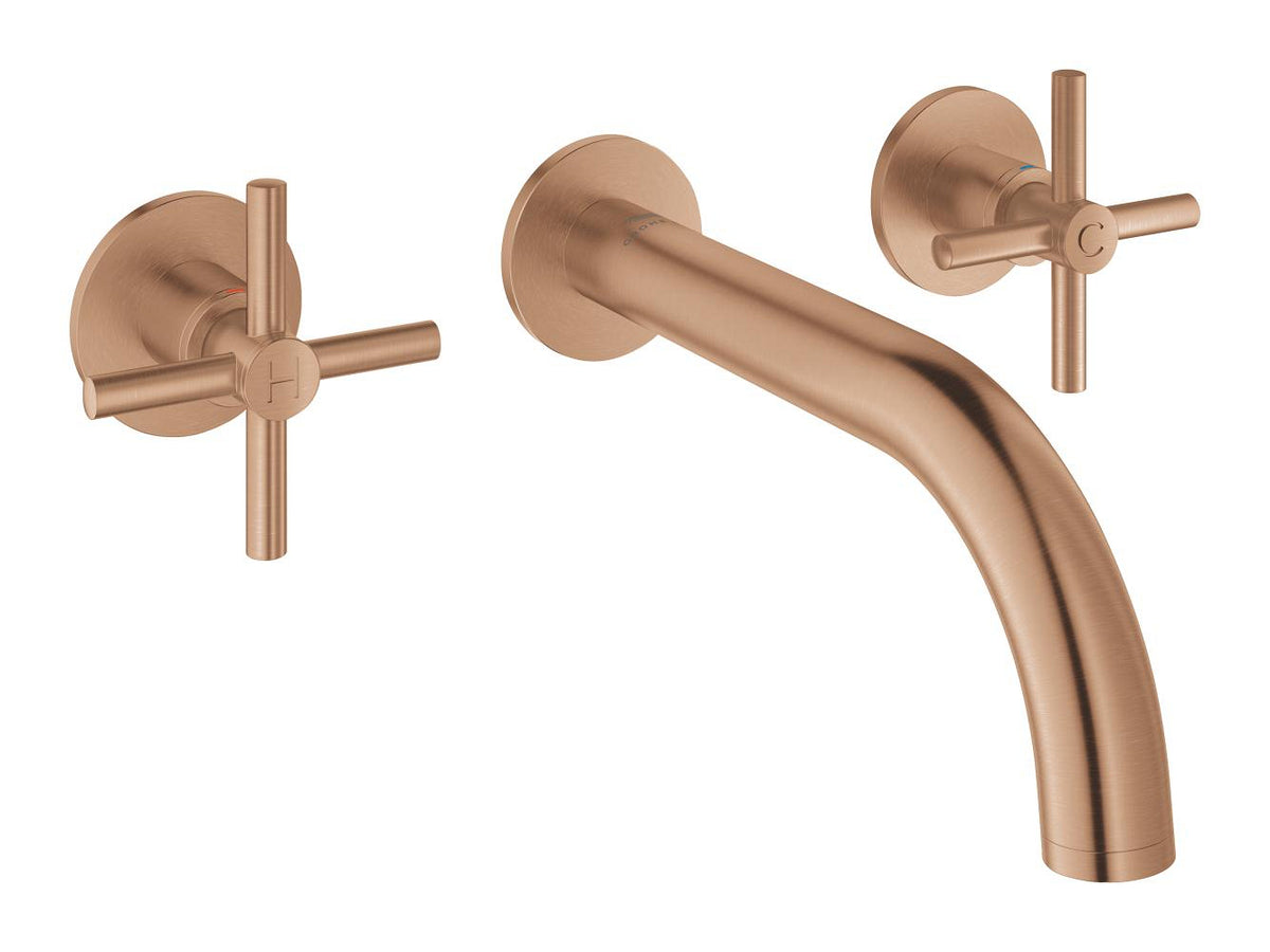 Mitigeur lavabo mural 3 trous Grohe Atrio, taille M, warm sunset brossé – 20661DL0