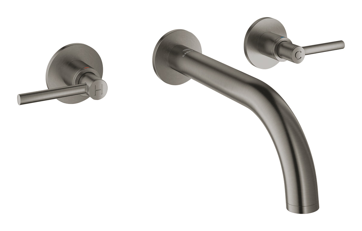 Mitigeur lavabo mural 3 trous M taille, finition graphite brossé Grohe Atrio - 20662AL0