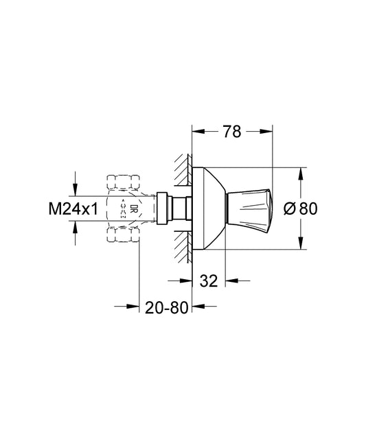 Grohe Costa L Ankastre Stop Valf - 19808001