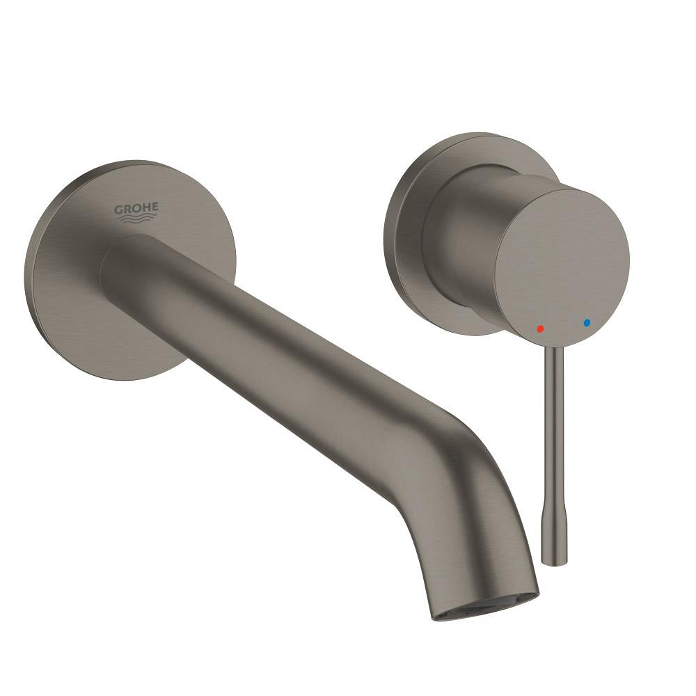 Двухотверстный смеситель для раковины Grohe Essence L brushed hard graphite - 19967AL1