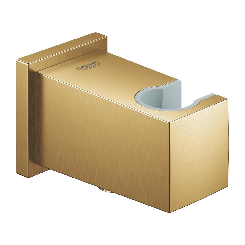 Coude de sortie mural avec support de douche Grohe Euphoria Cube, finition brossée Cool Sunrise - 26370Gn0