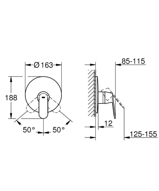 Grohe Eurocosmo Ankastre Duş Bataryası - 19383000