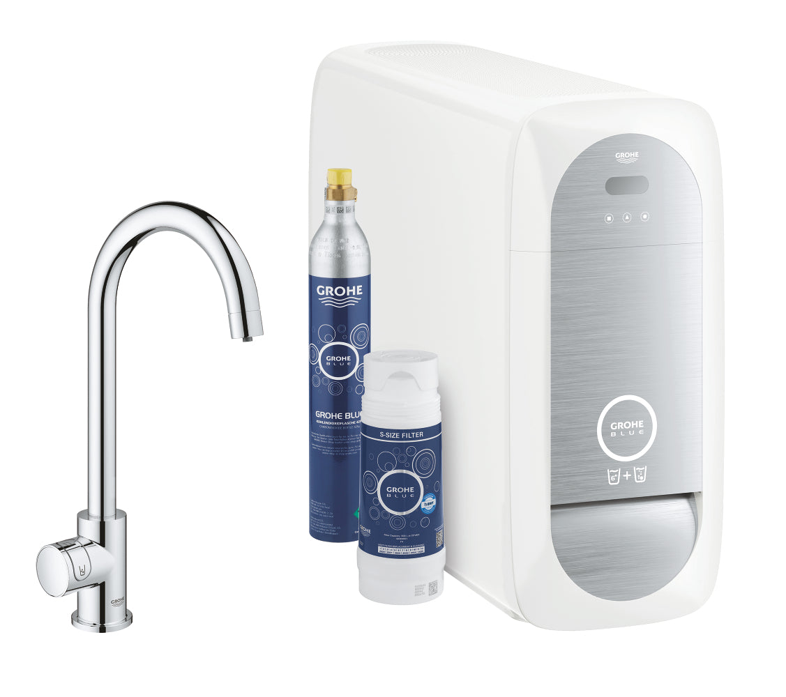 Grohe G R O H E Blue Home C-Spout Starter Kit مع مفرد Faucet - 31498001