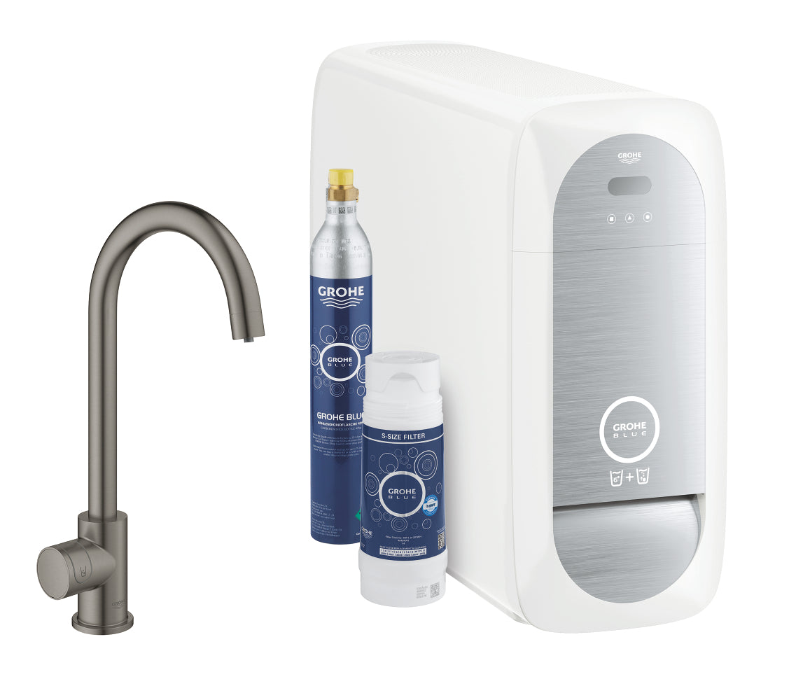 Grohe G R O H E Blue Home C-Spout Starter Kit مع مفرد Faucet - 31498AL1