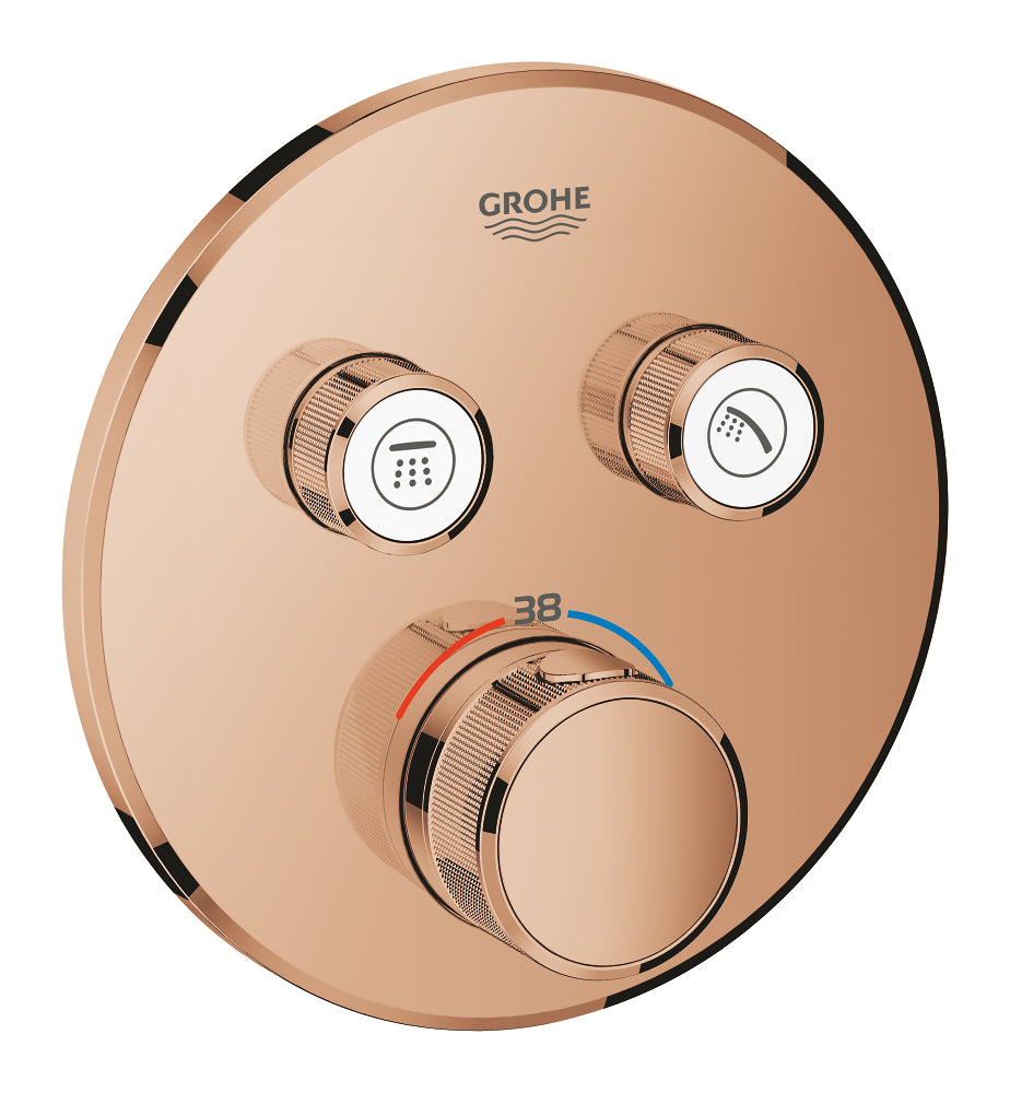 Grohe Grohtherm Smartcontrol mitigeur thermostatique encastré à deux vannes avec contrôle du débit, Warm Sunset - 29119DA0