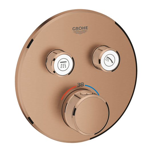 Grohe Grohtherm Smartcontrol خلاط دش ترموستاتي مدمج بصمامين وتحكم تدفق، بفرشاة Warm Sunset - 29119DL0