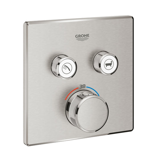 Grohe Grohtherm Intelligent Control Double avec vanne débit contrôlé, Encastré Thermostatique Douche Robinet - 29124DC0