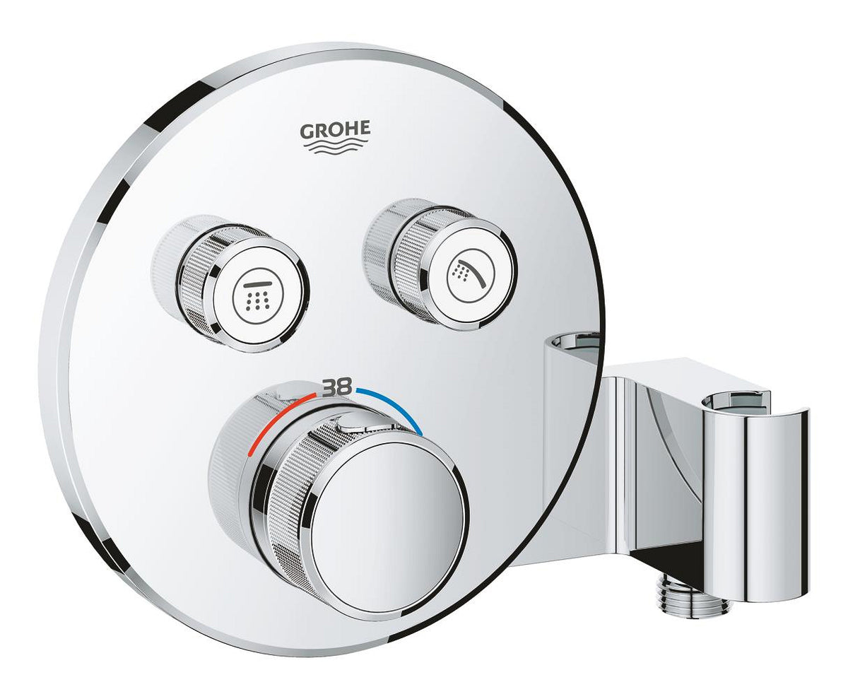 Mitigeur thermostatique encastré Grohe Grohtherm Smart Control à double vanne, contrôle de débit, avec bras de douche intégré - 29120000
