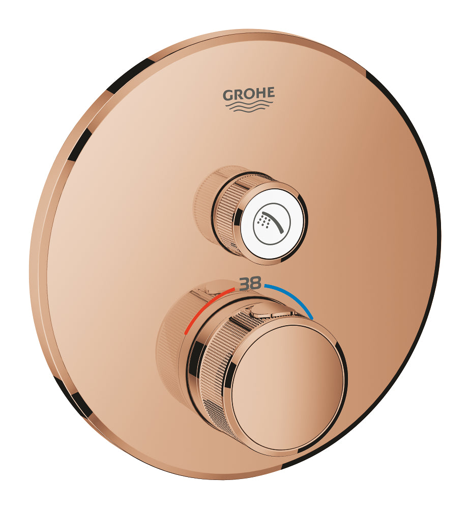 Grohe Grohtherm ذكي Control مفرد بصمام تدفق بتحكم, مدفون ثرموستاتي دش خلاط - 29118DA0