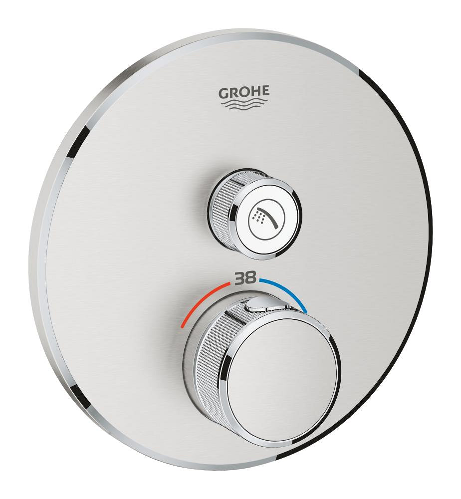Grohe Grohtherm ذكي Control مفرد بصمام تدفق بتحكم, مدفون ثرموستاتي دش خلاط - 29118DC0