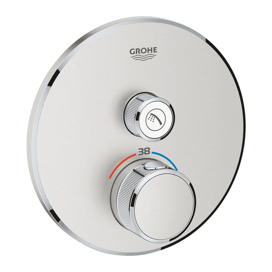 Grohe Grohtherm Intelligent Control Simple avec vanne débit contrôlé, Encastré Thermostatique Douche Robinet - 29118DC0