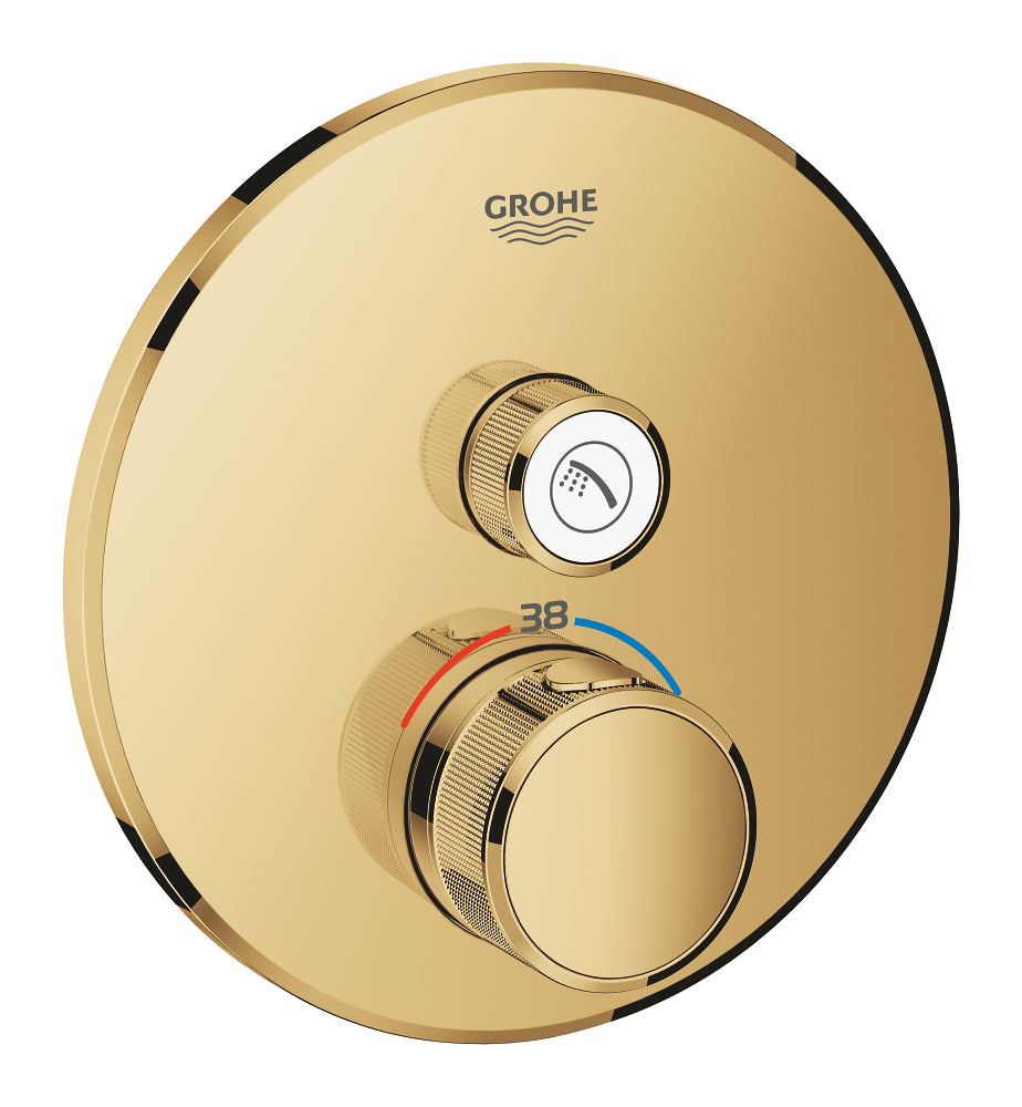 Grohe Grohtherm Intelligent Control Simple avec vanne débit contrôlé, Encastré Thermostatique Douche Robinet - 29118GL0