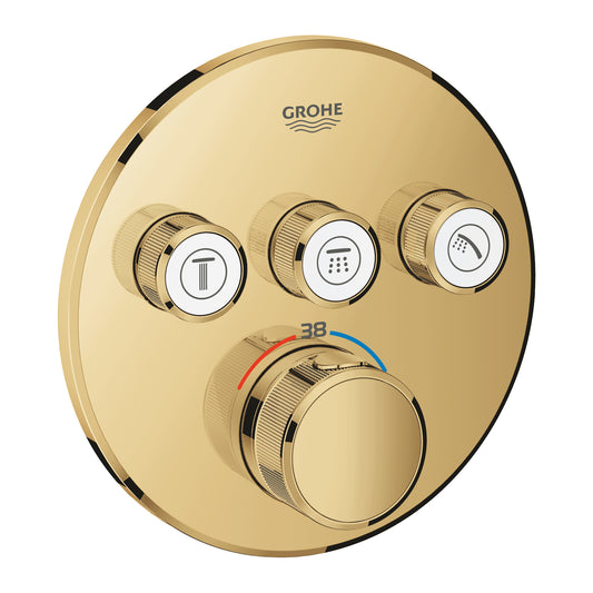 خلاط دش ترموستاتي مخفي بثلاث صمامات وتحكم بالتدفق Grohtherm Smartcontrol Cool Sunrise - 29121GL0