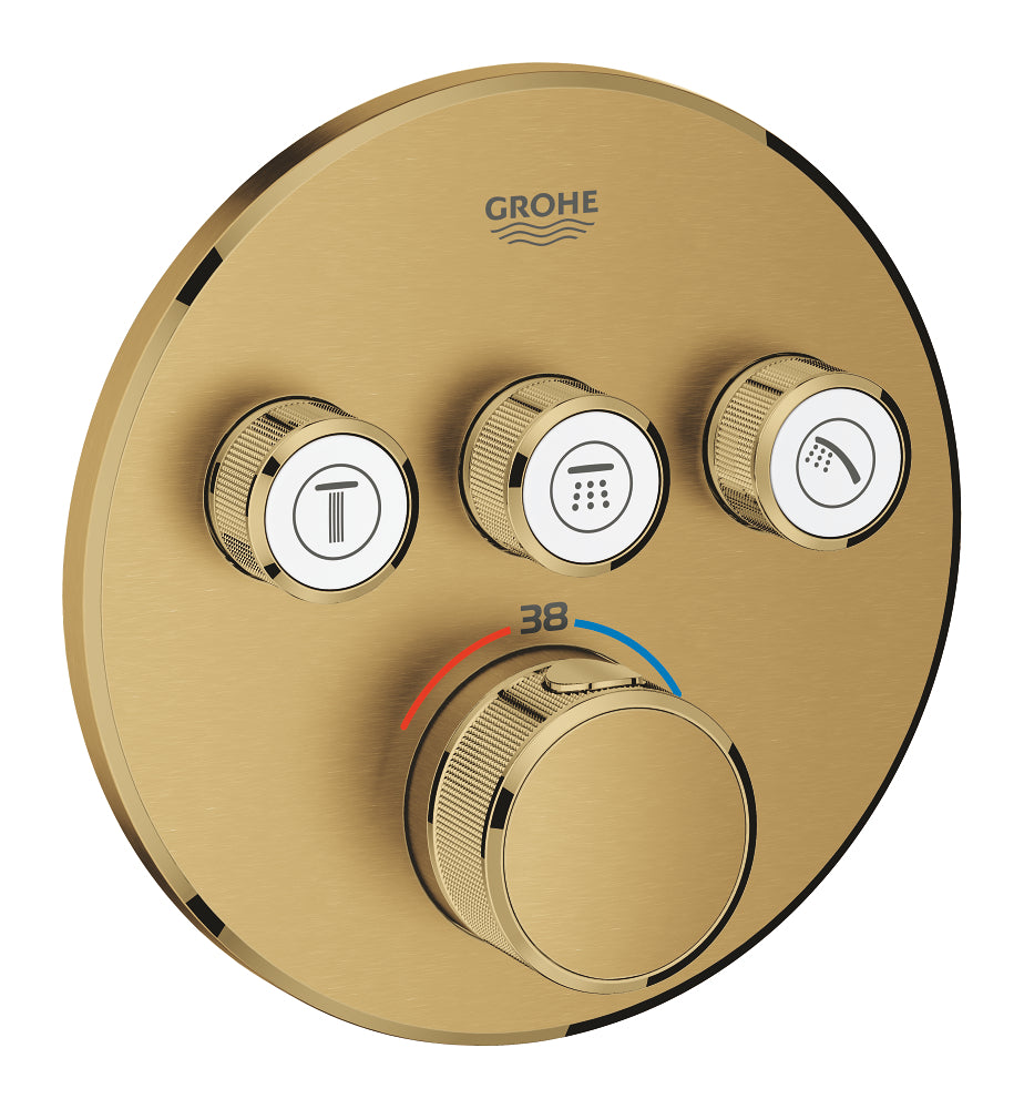 Mitigeur bain encastré thermostatique Grohe 1 sortie SC brossé Cool Sunrise - 29121GN0