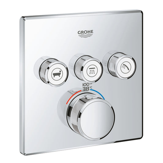 Grohe Grohtherm Smartcontrol خلاط دش جداري ترموستاتي بثلاث صمامات وتحكم في التدفق - 29142000