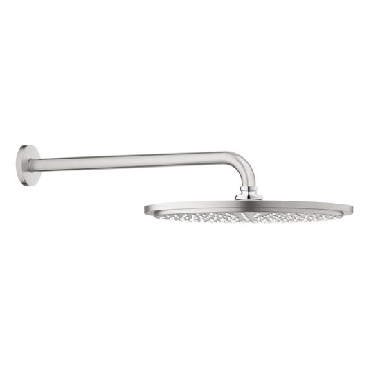 دش علوي Grohe 31 سم + وصلة جدارية 38 سم سوبر ستيل - 26066DC0