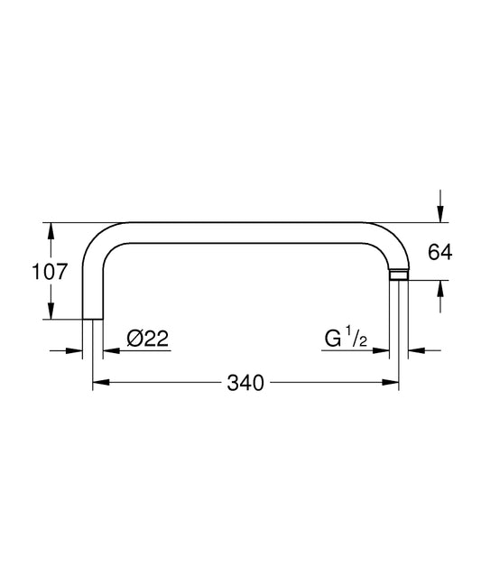 Grohe Rainshower Duş Başlığı Dirseği 340 Mm - 14014000