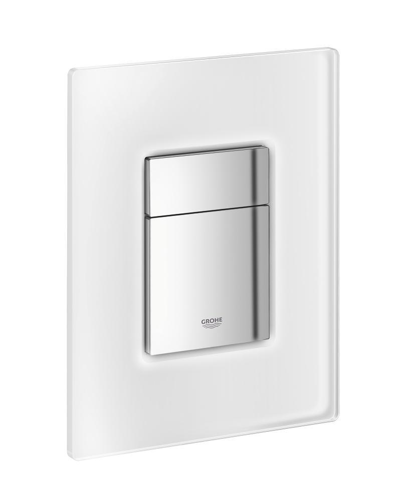 Plaque de commande pour réservoir encastré Grohe, chrome/verre blanc - 38845MF0