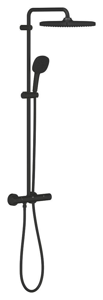 نظام دش جداري ترموستاتي مع خلاط بانيو Grohe Tempesta System 250 Cube أسود مطفي - 266892431