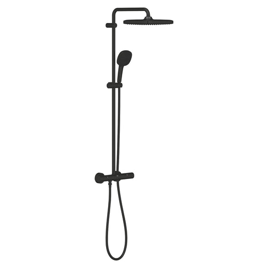 Grohe Tempesta System 250 Cube Duvara Monte Termostatik Bataryalı Duş Sistemi Mat Siyah - 266892431