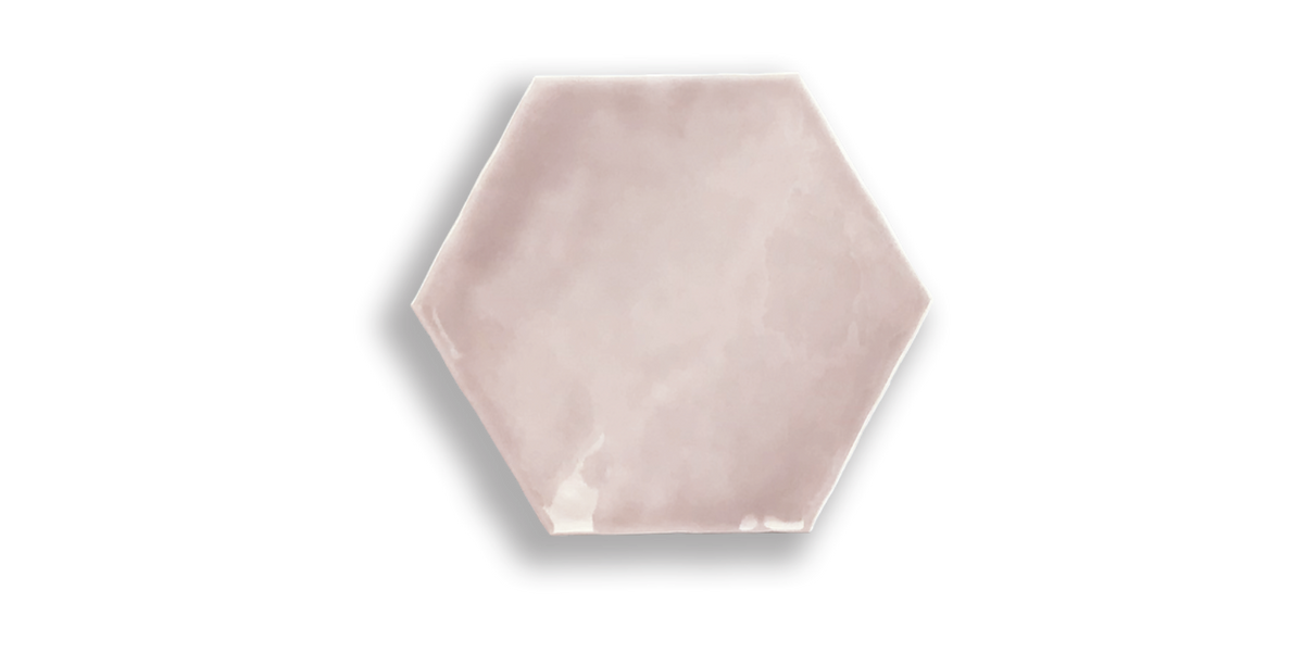 Art Mosaic Artisan Hexagon 15x17 / 6" Rose Brillant Mural carreau