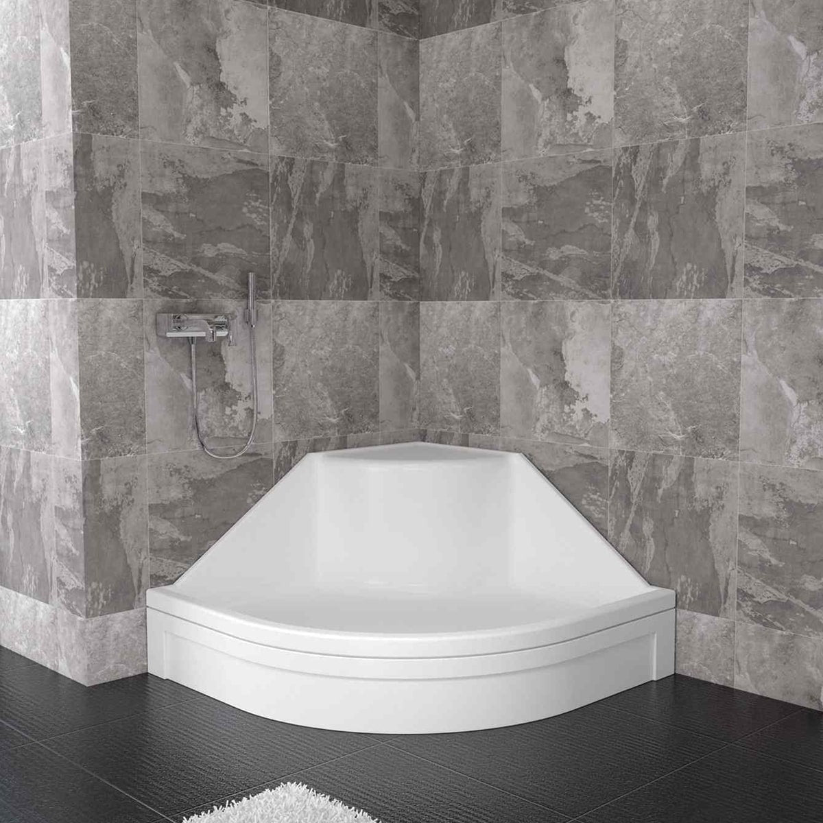 90x90x22 Oval Yüksek Oturmalı Duş Teknesi