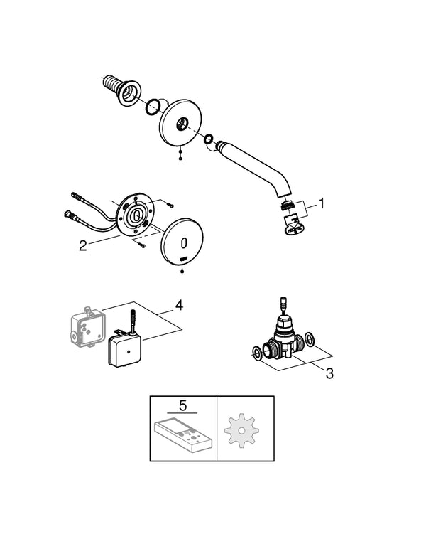 Grohe Essence  E Ankastre Fotoselli Lavabo Bataryası, Tek Su Girişli - 36447000