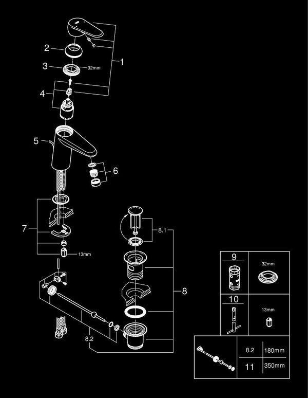 Grohe Eurodisc  Cosmopolitan Tek Kumandalı Lavabo Bataryası  S- Boyut - 3319020E