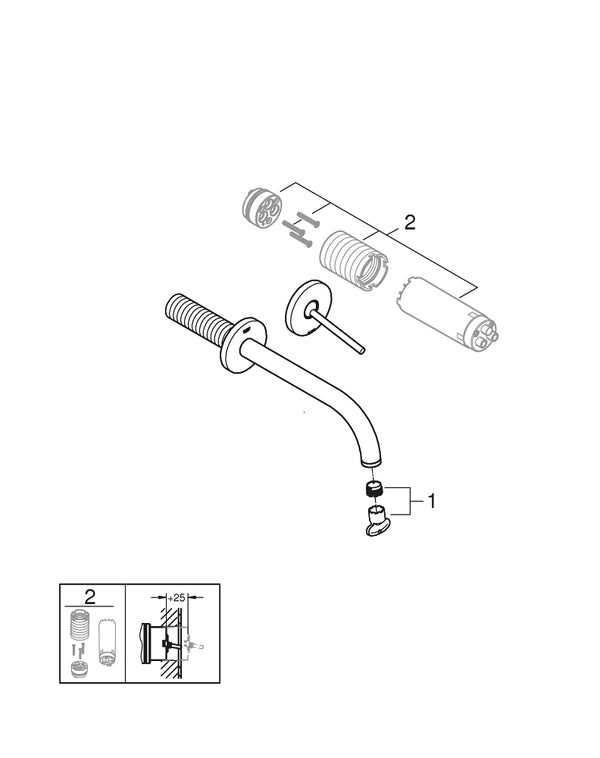 Grohe Atrio2  Delikli Joystick Lavabo Bataryası - 19918003