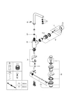 Grohe Concetto Tek Kumandalı Lavabo Bataryası 1/2″  L- Boyut - 23739002