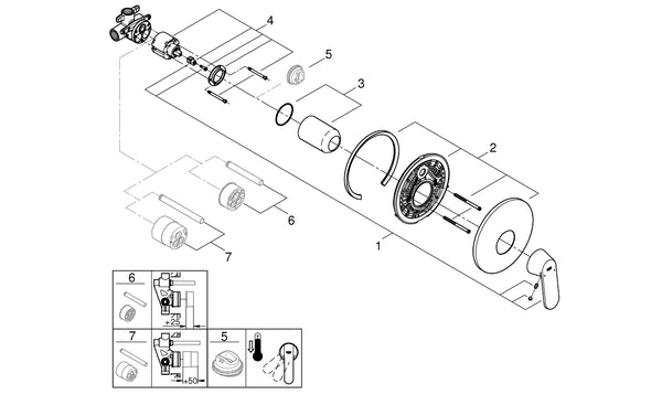Grohe Eurocosmo Tek Kumandalı Duş Bataryası - 32880000