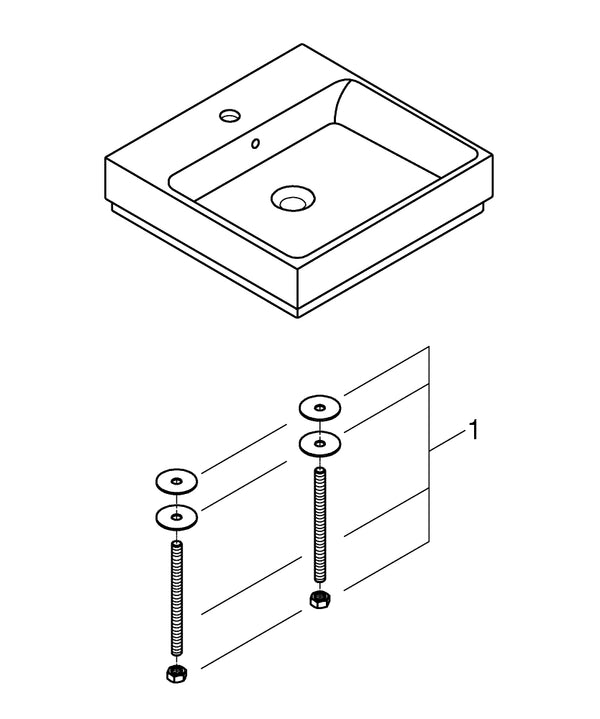 Grohe Cube  Ceramic Counter Top Basin 50 - 3947800H