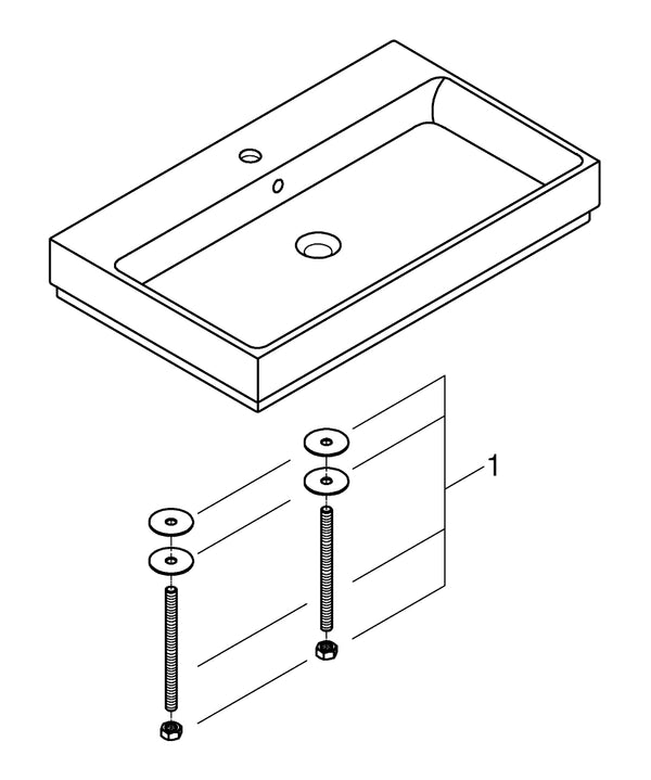 Grohe Cube  Ceramic Counter Top Basin 80 - 3947600H