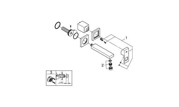 Grohe Eurocube2 delikli lavabo bataryası  S- Boyut - 19895AL0