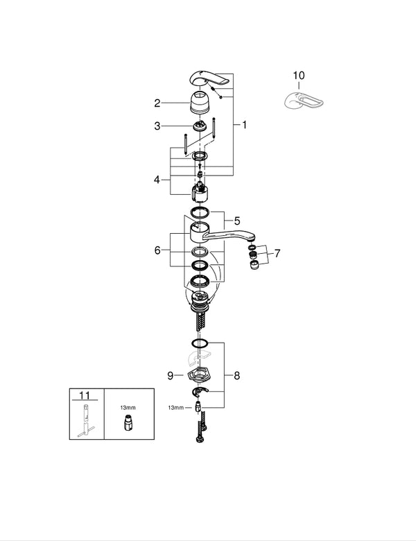 Grohe Euroeco  Special Tek Kumandalı Eviye Bataryası - 32787000