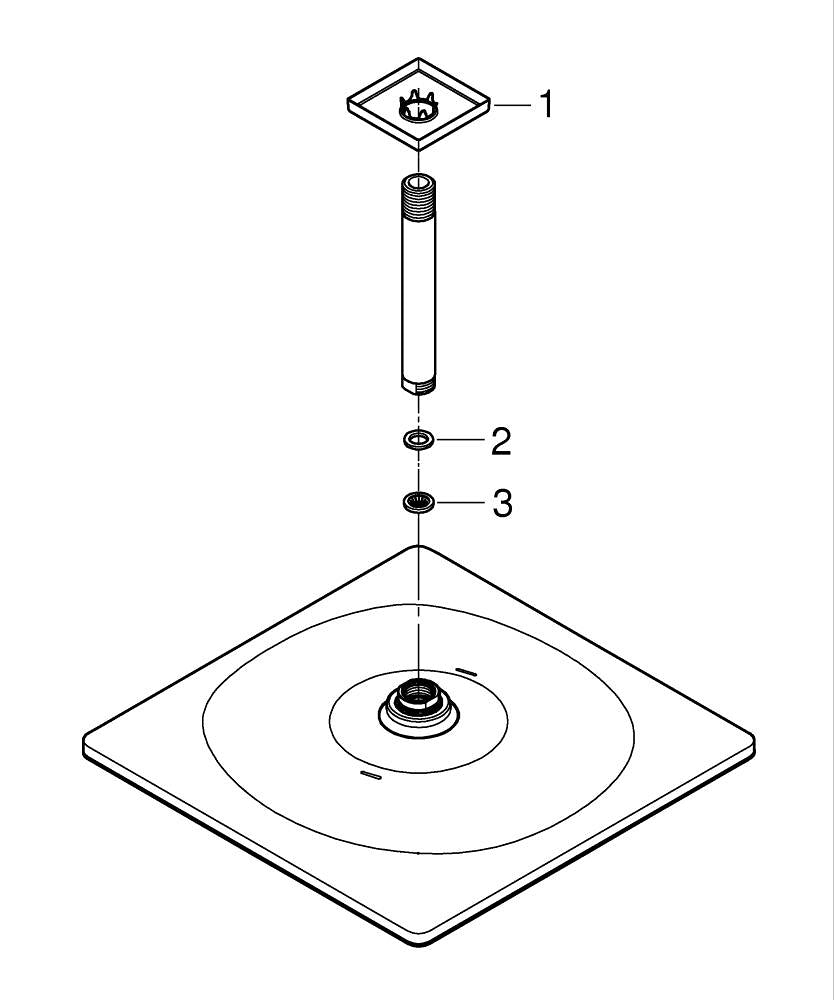 Grohe Rainshower  Mono 310  Cube Tepe Duşu Seti 142 Mm, Tek Akışlı - 26566AL0