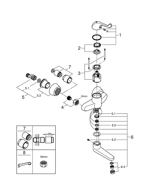 Grohe Euroeco  Special  Sequential Tek Kumandalı Lavabo Bataryası - 32792000