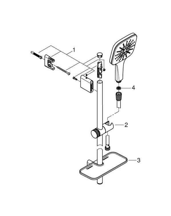 Grohe Rainshower  Smart Active 130  Cube Sürgülü Duş Seti 3 Akışlı - 26584LS0