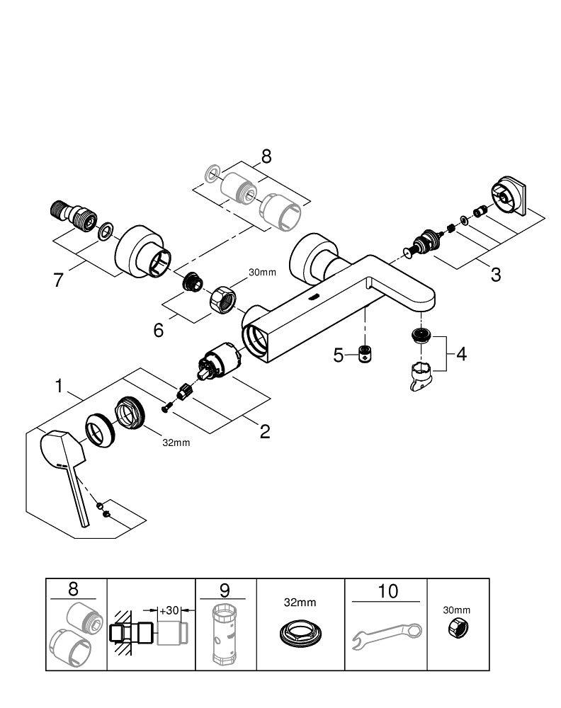 Grohe G R O H E  Plus Tek Kumandalı Banyo Bataryası - 33553AL3
