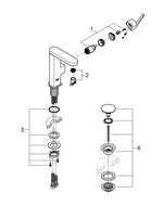 Grohe G R O H E  Plus Tek Kumandalı Lavabo Bataryası  M- Boyut - 23872003