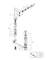 Grohe G R O H E  Plus Tek Kumandalı Lavabo Bataryası 1/2″  L- Boyut - 23851003