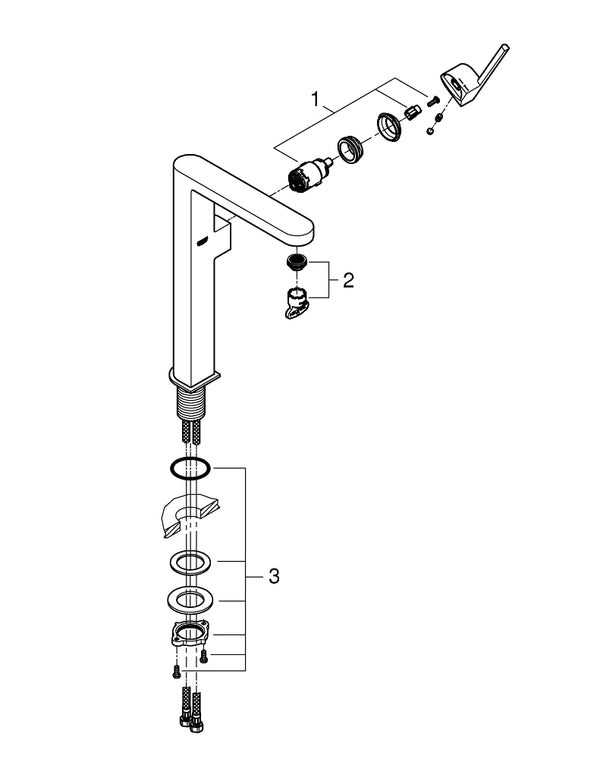Grohe G R O H E  Plus Tek Kumandalı Lavabo Bataryası  X L- Boyut - 32618DC3