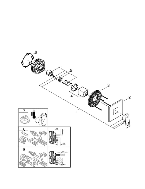 Grohe Eurocube Ankastre Duş Bataryası - 24061AL0